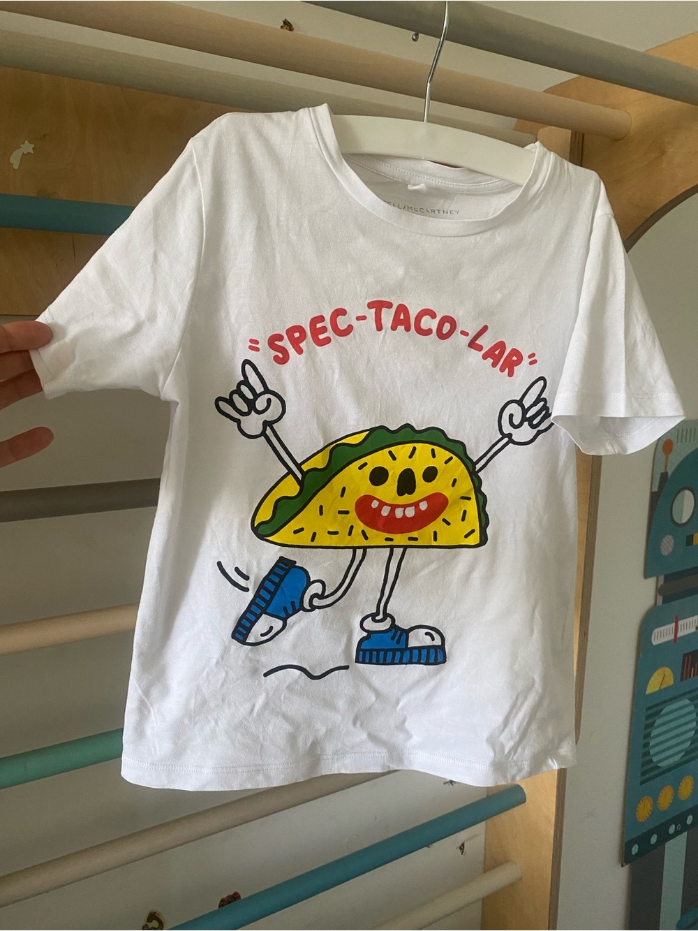 Stella McCartney Kids White 'Spec-Taco-Lar' Graphic Tee for boys
